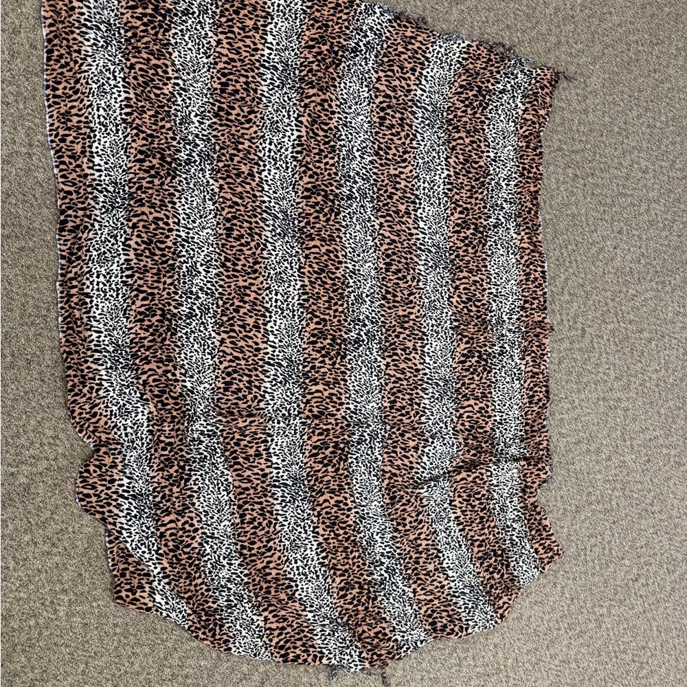 Leopard Print Striped Scarf